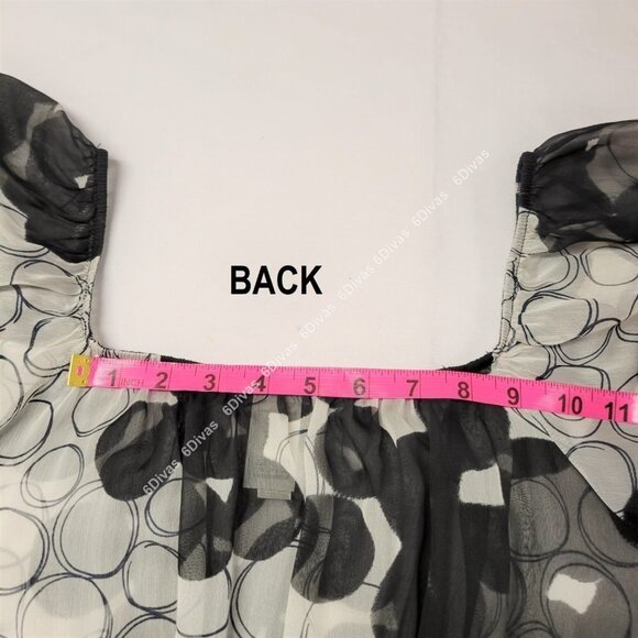 SEXY black white sheer short sleeve blouse top size M - Picture 14 of 14